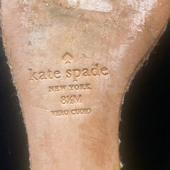 Kate Spade Beacon Gold Glitter Espadrilles Wedge Sandals Size 8.5M Great shape - Picture 3 of 12